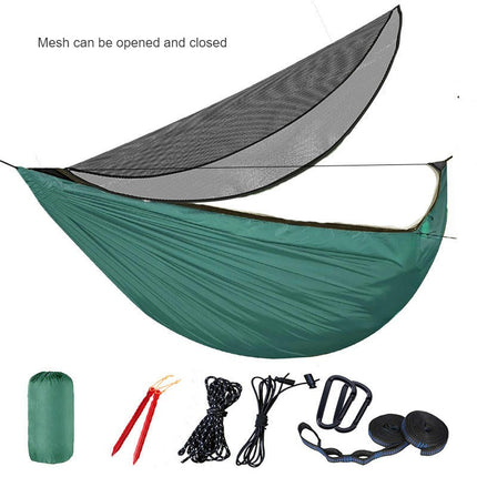 Double Single Camping Hammock, Portable Lightweight Parachute Nylon Hammock for Backpacking Outdoor Travel Beach Yard