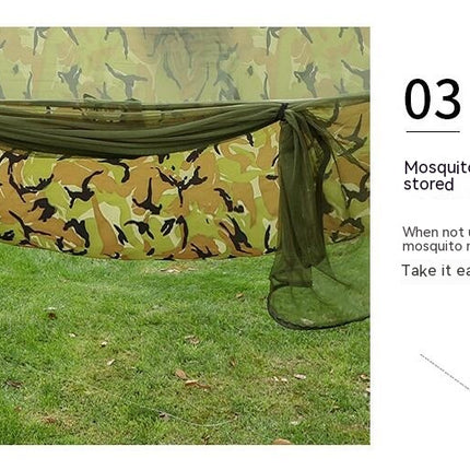 Camping Hammock with Mosquito Net - Lightweight Portable Hammock, Nylon Parachute Hammock with Bug Net