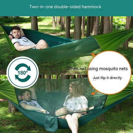 Camping Hammock with Mosquito NetPortable Single Hammock with Tree Tie Lightweight Nylon Hammock