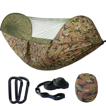 Camping Hammock with Mosquito NetPortable Single Hammock with Tree Tie Lightweight Nylon Hammock