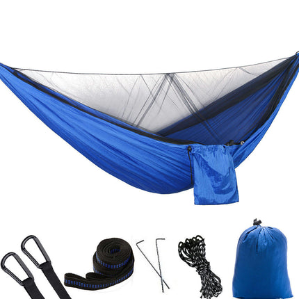 Camping Hammock (with Net) Travel Portable Hammock Parachute Nylon Hammock for Outdoor Backyard Patio