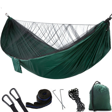 Camping Hammock (with Net) Travel Portable Hammock Parachute Nylon Hammock for Outdoor Backyard Patio