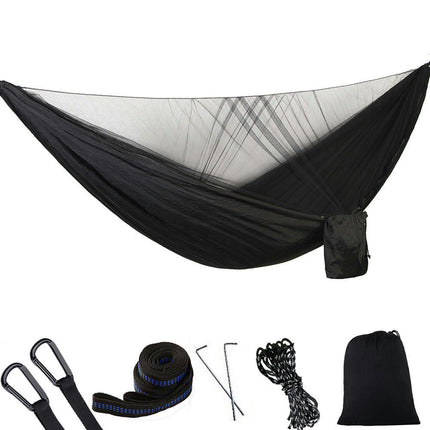 Camping Hammock (with Net) Travel Portable Hammock Parachute Nylon Hammock for Outdoor Backyard Patio