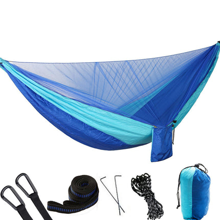 Camping Hammock (with Net) Travel Portable Hammock Parachute Nylon Hammock for Outdoor Backyard Patio