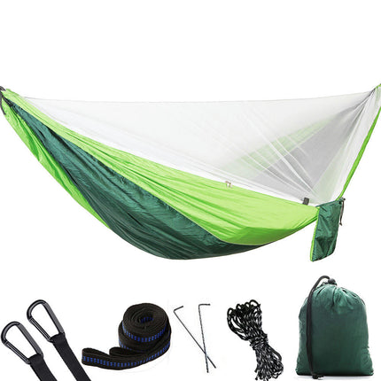 Camping Hammock (with Net) Travel Portable Hammock Parachute Nylon Hammock for Outdoor Backyard Patio