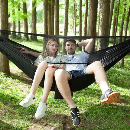 Camping Hammock (with Net) Travel Portable Hammock Parachute Nylon Hammock for Outdoor Backyard Patio