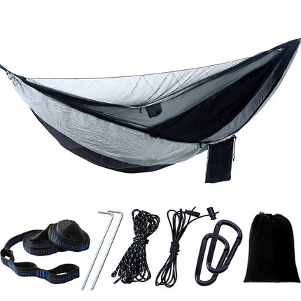 Camping Hammock (with Net) Travel Portable Hammock Parachute Nylon Hammock for Outdoor Backyard Patio