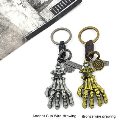 Creative Skeleton Hand Skull Keychain Decorative Keychain Personalized Skeleton Car Keychain