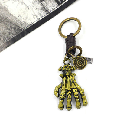 Creative Skeleton Hand Skull Keychain Decorative Keychain Personalized Skeleton Car Keychain