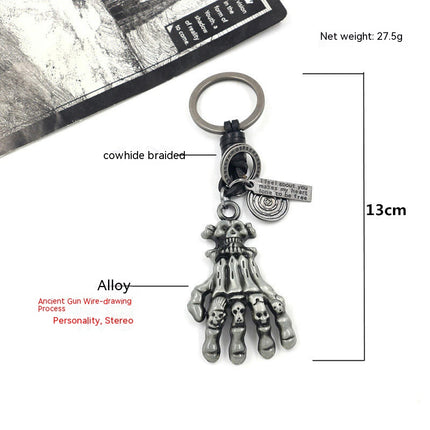 Creative Skeleton Hand Skull Keychain Decorative Keychain Personalized Skeleton Car Keychain