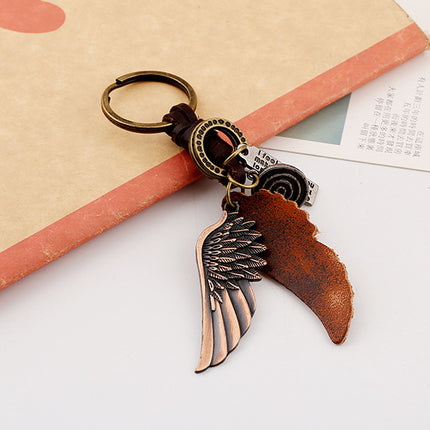 Leather Car Keychain Key Chain Holder for Men and Women Retro Keychain Key Ring