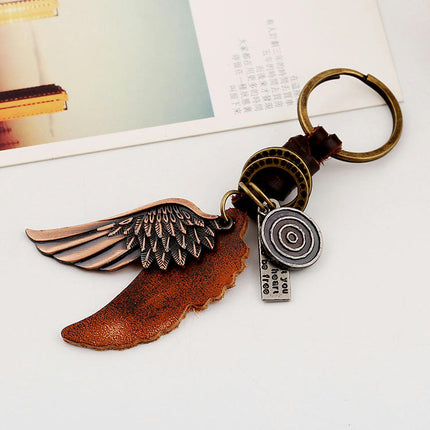 Leather Car Keychain Key Chain Holder for Men and Women Retro Keychain Key Ring