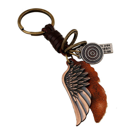 Leather Car Keychain Key Chain Holder for Men and Women Retro Keychain Key Ring