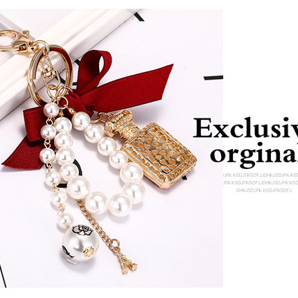 Pearl Keychains Cute Purse Charms Car Key Chains Bag Accessories for Women Pendant Keyrings