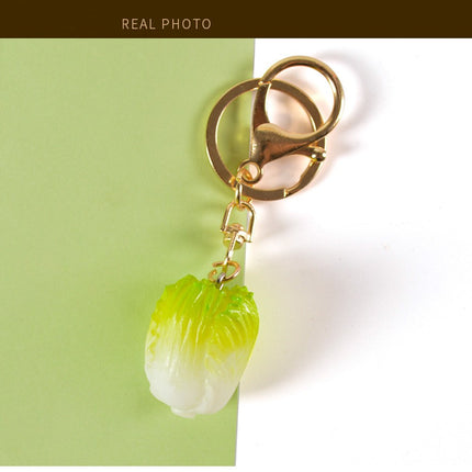 Simulated Food Chinese Cabbage Keychain Resin Vegetable Bag Car Pendant Keychain