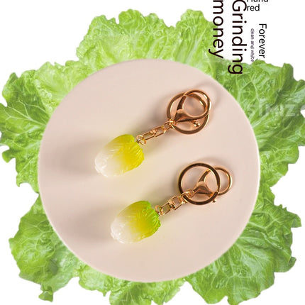 Simulated Food Chinese Cabbage Keychain Resin Vegetable Bag Car Pendant Keychain