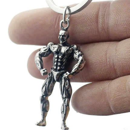 Muscular Man Metal Keychain Sports Fitness Key Chain Fitness Pendant Keychains Key Chains Jewelry