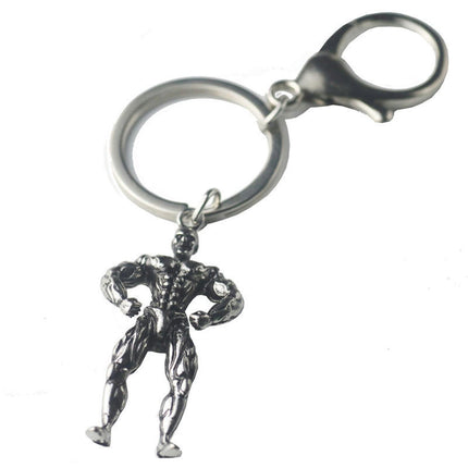 Muscular Man Metal Keychain Sports Fitness Key Chain Fitness Pendant Keychains Key Chains Jewelry