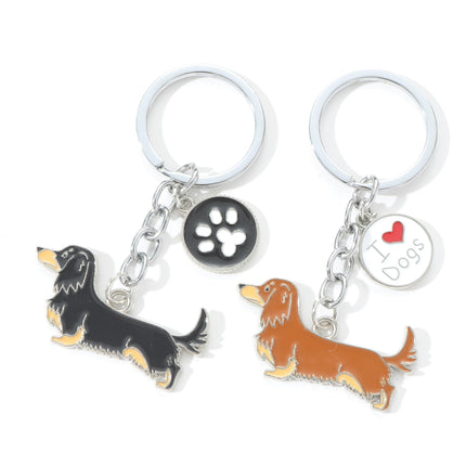 Dog KeyChain Metal Key Ring Cute KeyChain for Women And Men Purse Handbags Car Keyrings