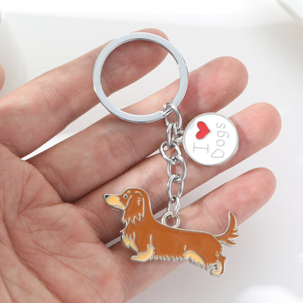 Dog KeyChain Metal Key Ring Cute KeyChain for Women And Men Purse Handbags Car Keyrings