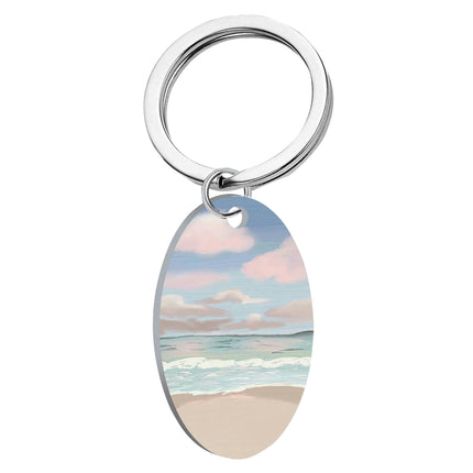 Oval Keychain for Men and Women Keychain Stainless Steel Key Ring Key Chain for Home Car Keys