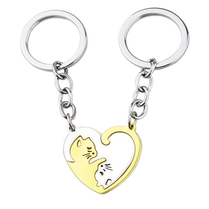 Heart Keychain Set for Couples,Heart Keychain Set for Boyfriend Girlfriend, Matching Heart Keychains