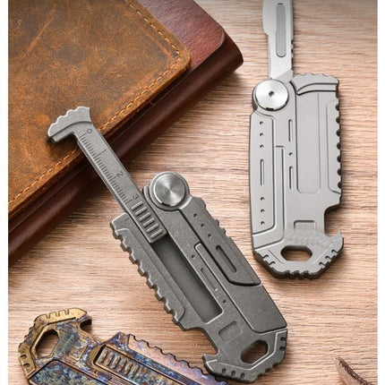 Stainless Steel keychain, Multi Tools Carabiner Keychain Hidden Folding Gadget for Men Outdoor