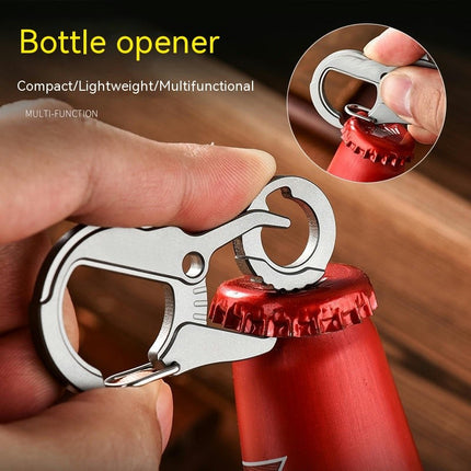 Keychain with Bottle Opener - Heavy Duty Multifunctional EDC Key Chain for Camping, Hiking