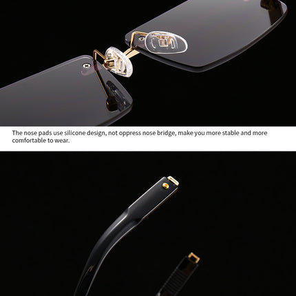 Sun Glasses,UV Protection Sunglasses Rimless Sunglasses Clear Eyewear Rectangle Sunglasses