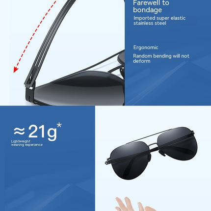 Sun Glasses Polarized Sunglasses for Men Metal Sunglasses lightweight Driving UV400 Outdoor