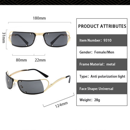 Frameless UV Protection Sunglasses Polarized Sunglasses for Men And Women Metal Sun Glasses