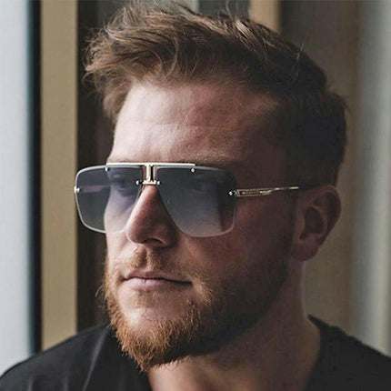 Retro Sunglasses for Men Vintage Square Glasses Sunglasses For UV Protection Metal Fame Glasses