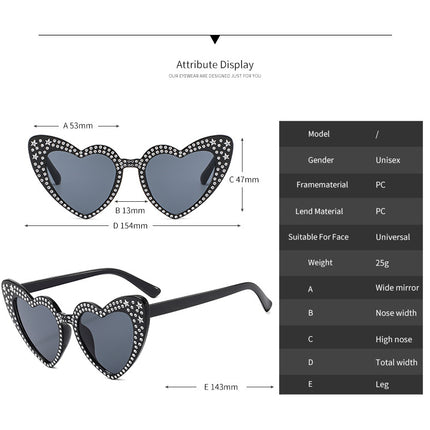 Sun Glasses for Women Heart Shaped Sun Glasses UV Protection For Sunglasses Party