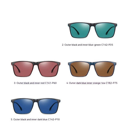 Square Sunglasses Polarized UV Protection Sunglasses Fishing Driving Sun Glasses for Men