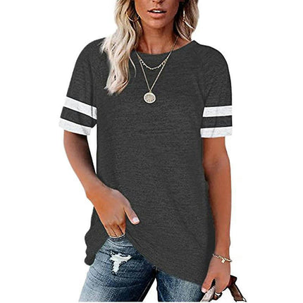 Short Sleeve Casual Tunic T-Shirts Tops For Women Summer Beach