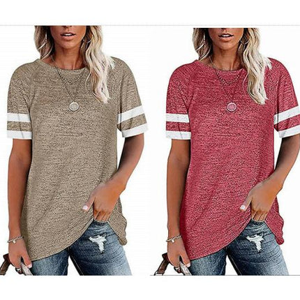 Short Sleeve Casual Tunic T-Shirts Tops For Women Summer Beach