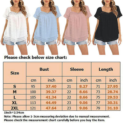 Women Short Sleeve T Shirt Casual Summer Tunic Blouse Solid Color T-shirt