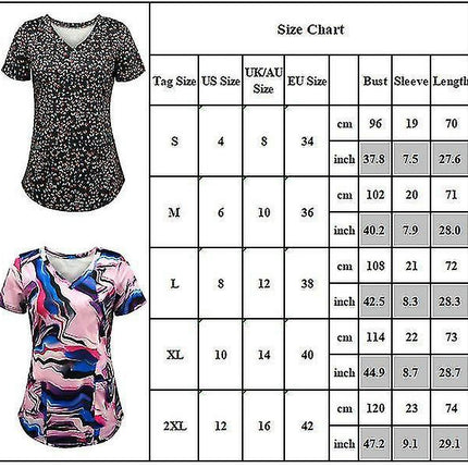 Lady Casual Printed V-neck Short Sleeve T-shirt Summer Top