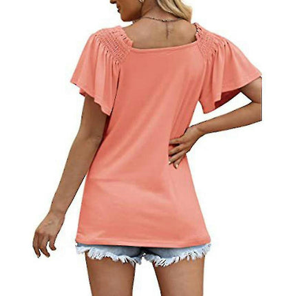 Ladies V Neck T Shirt Summer Tops Off Shoulder T-shirt Short Sleeve Tunic Blouse Model A