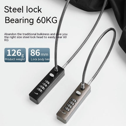 Luggage Locks, Travel Cable Lock Retractable Cable Lock, Security Password Lock Steel Cable