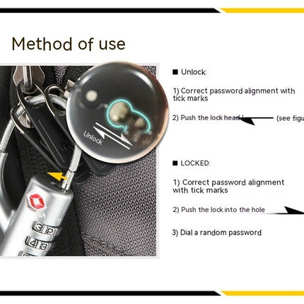 Luggage Locks, password Combination Padlock for Travel Bag, Suitcase, Locker, Backpack