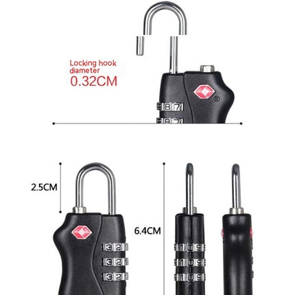 Customs Lock TSA Luggage Locks, Combination Accepted Cable Luggage Lock for Travel Bag Suitcase