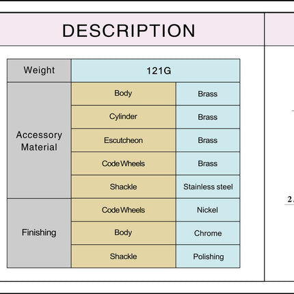 Combination Lock, Digit Combination Padlocks, Metal Padlock Luggage Lock Cabinet Lock