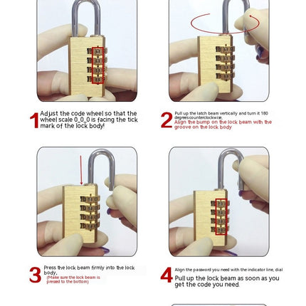 Combination Lock, Digit Combination Padlocks, Metal Padlock Luggage Lock Cabinet Lock