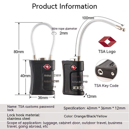 TSA Luggage Locks Digit Padlocks Travel Lock for Suitcases & Baggage Combination Lock