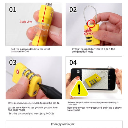 TSA Luggage Locks Digit Padlocks Travel Lock for Suitcases & Baggage Combination Lock