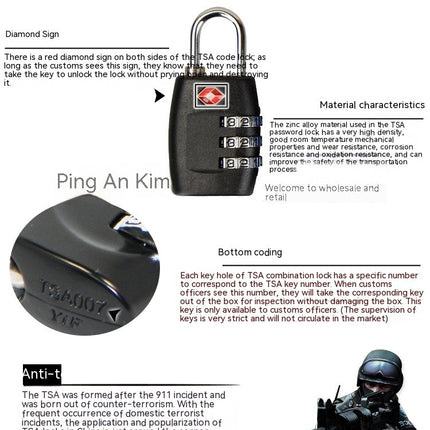 TSA Luggage Locks Combination Padlock, Travel Code Lock for Baggage Bag, Suitcase, Locker, Backpack