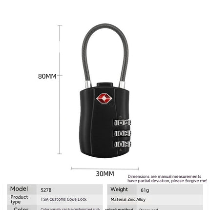 Cable Luggage Locks, Digit Padlocks Combination Lock for Travel Bag, Suit Case & Luggage