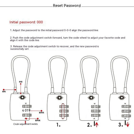 Cable Luggage Locks, Digit Padlocks Combination Lock for Travel Bag, Suit Case & Luggage