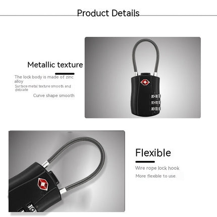 Cable Luggage Locks, Digit Padlocks Combination Lock for Travel Bag, Suit Case & Luggage